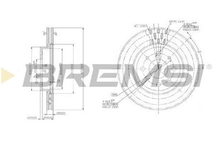 BREMSI DISCHI FRENO ANT DIAM. 257 mm VENT. FIAT DOBLO' CD6521V